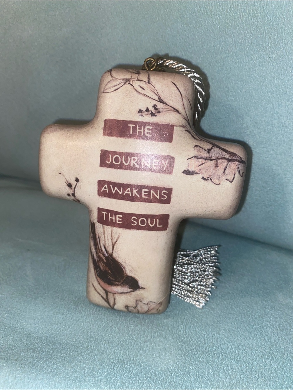 Demdaco “The Journey Awakens The Soul” Ceramic Cross